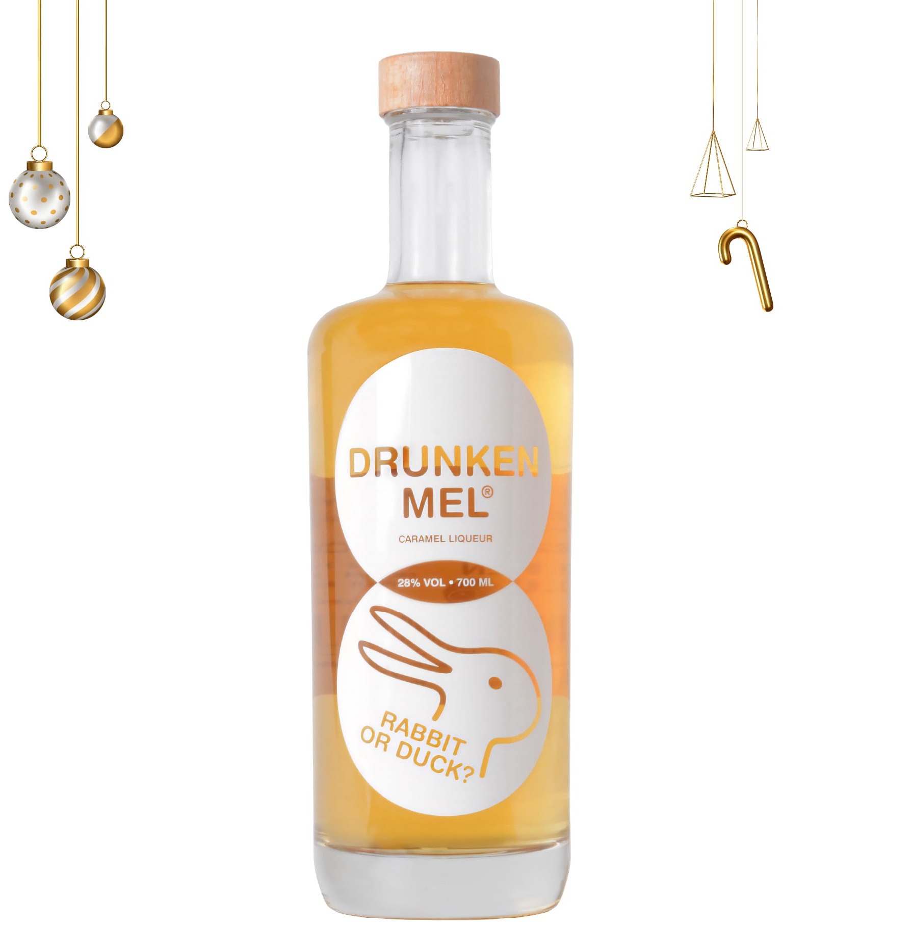 Kerst scheve fles caramel likeur drunken mel Drunken_Mel_likeur_Liqueur_kerstfles_groot_wodka_afterdinnerdrink